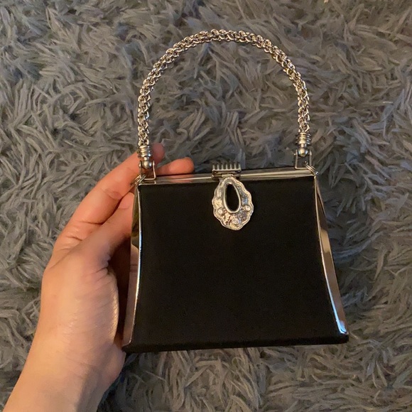 Zaraz handmade black and silver evening handbag - Picture 3 of 11